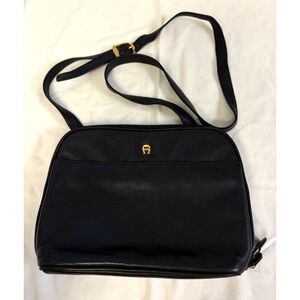 Etienne Aigner Small Black Leather Shoulder Bag Crossbody Vintage